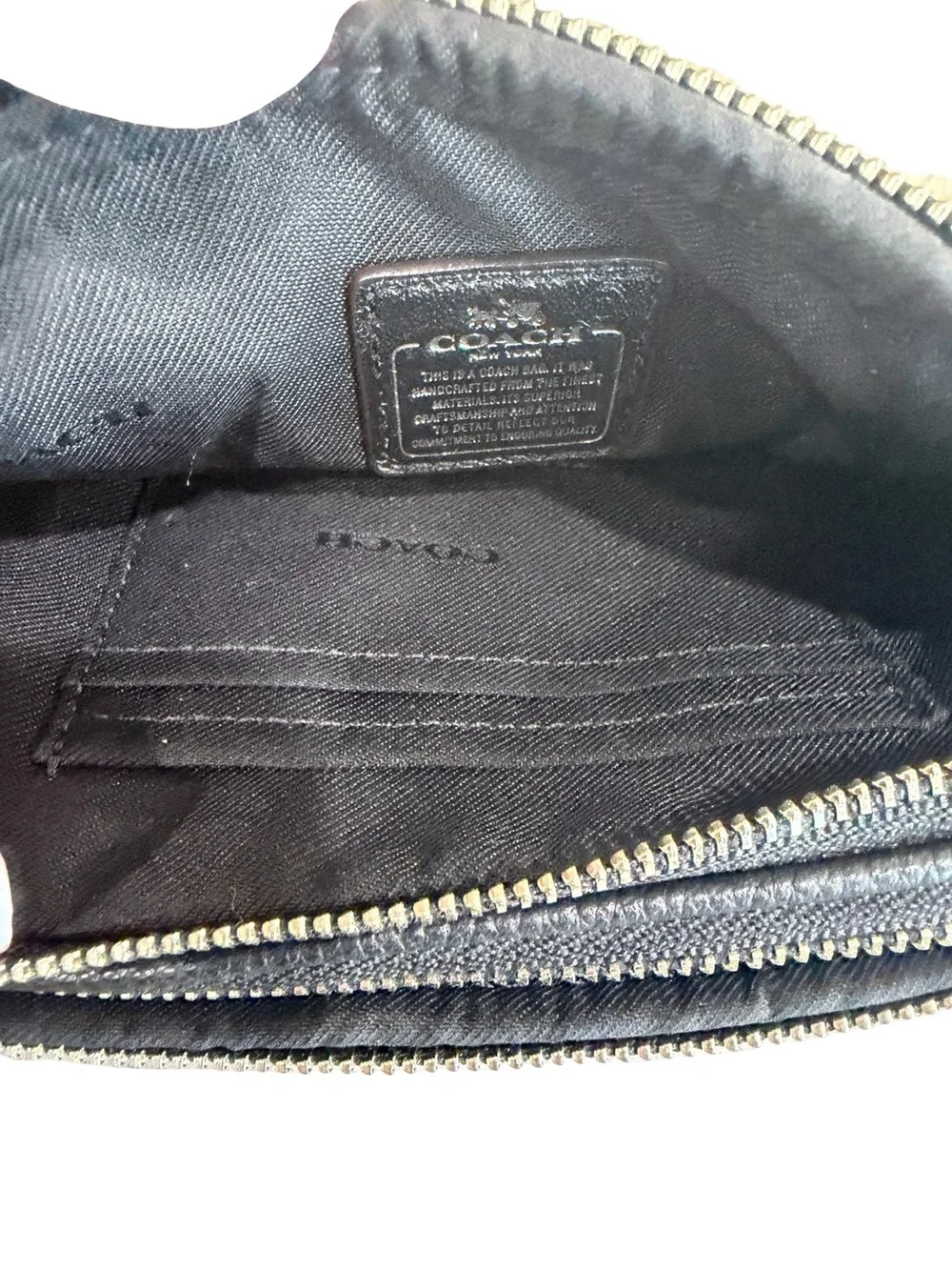 COACH Cream Shearling crossbody with Black Leather Strap